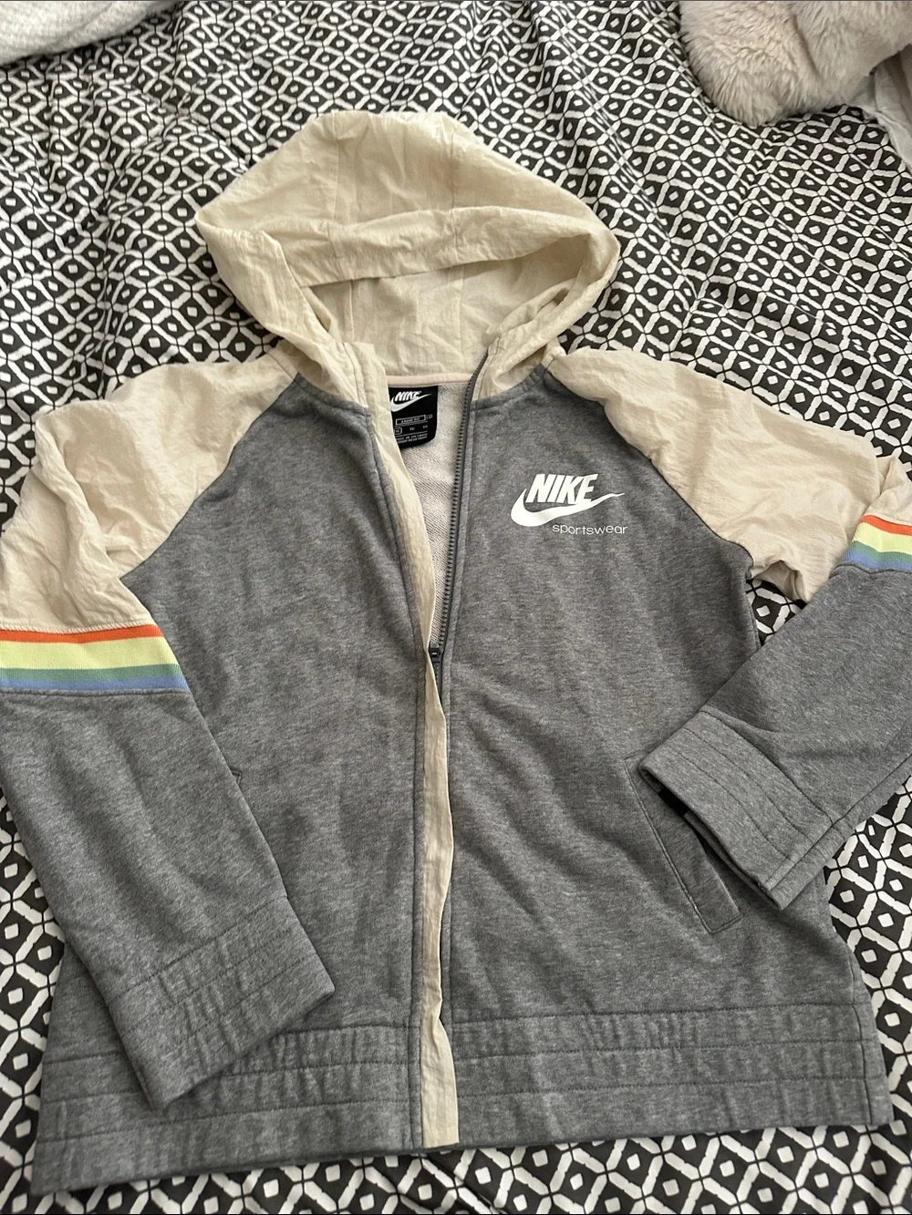 Nike Sportswear Heritage Girl's Zip Hoodie Jacket XL Hooded Loose Fit